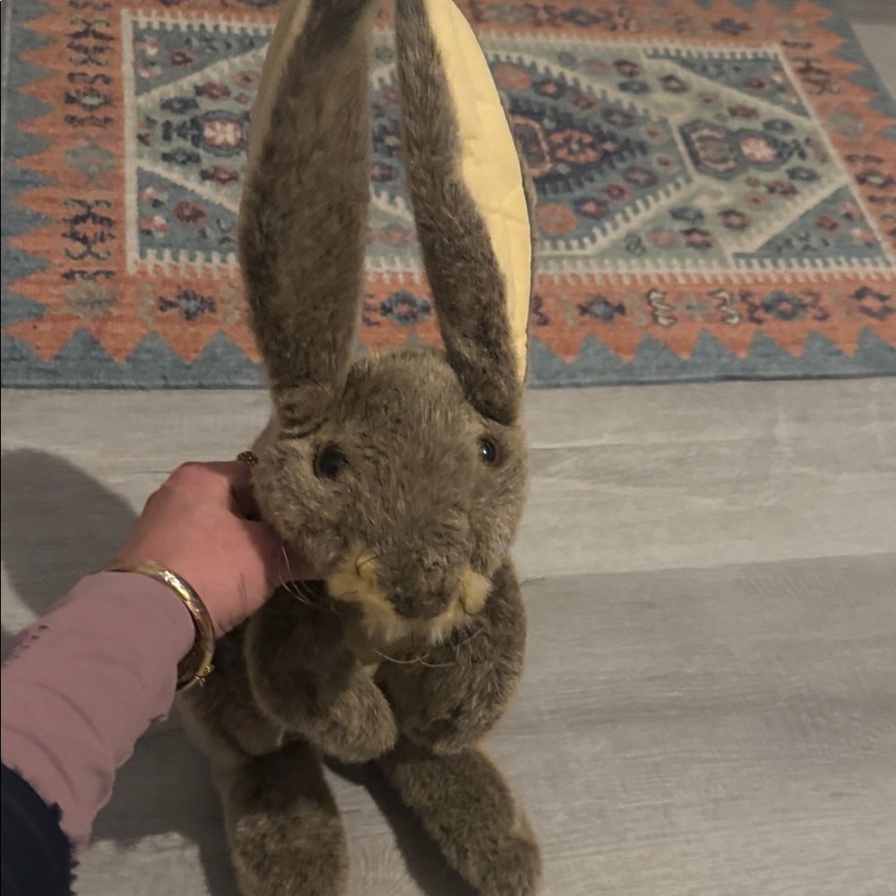 Plush Rabbit puppet for language therapy  - Brown